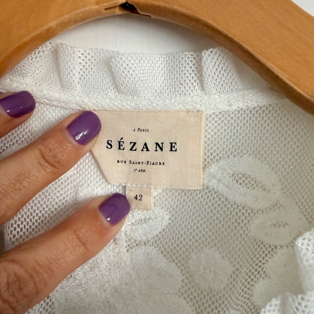 Sezane White Floral Lace Blouse - Picture 3 of 8